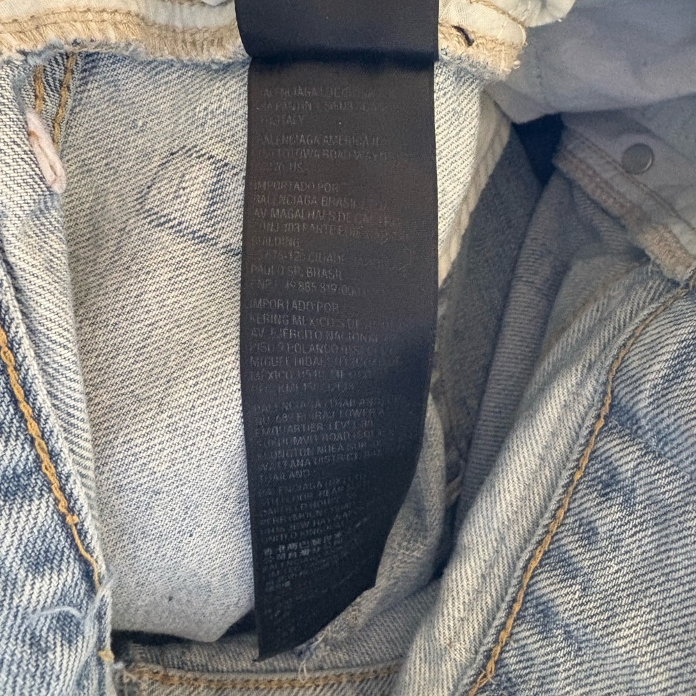 Balenciaga | Cut up double baggy jean. Made in Italy. Distressed. Size Small - Picture 14 of 17